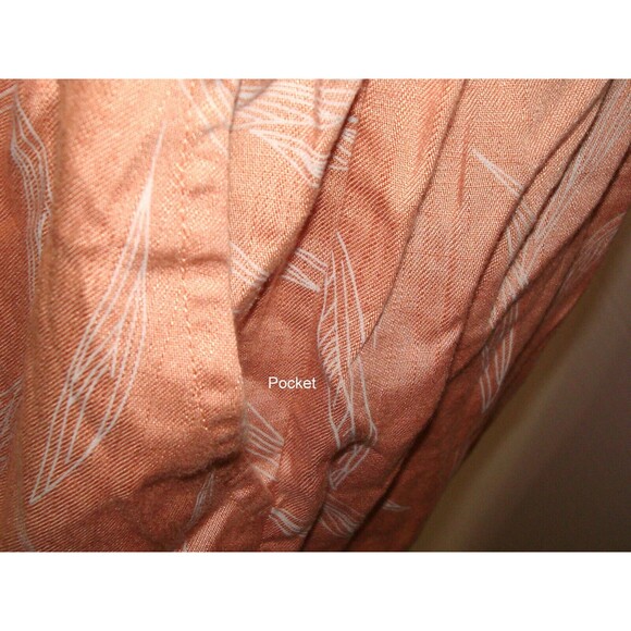 New Womens NWT PrAna M Sun Drifter Dress Peach Apple Blossom Leaves Pockets Zip - Picture 7 of 11